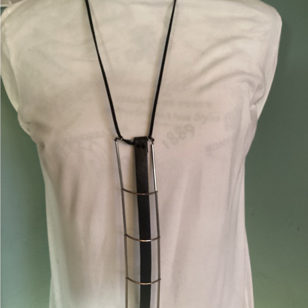 Black and Silver Geometric Necklace